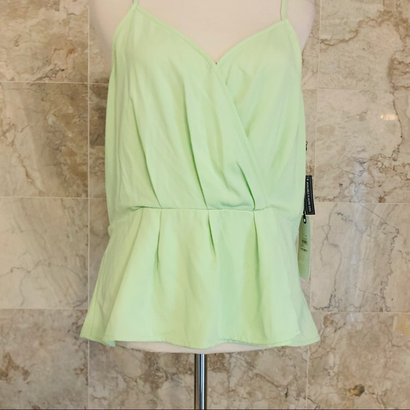 Leith Green Sleeveless Peplum Cami Top - Picture 3 of 8
